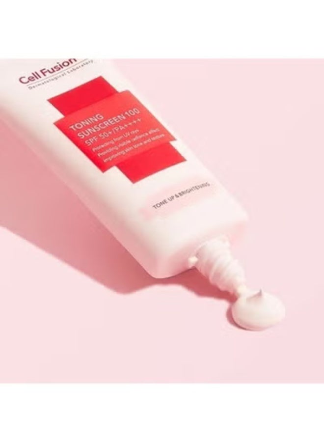 Cell Fusion C Toning Sunscreen 100, SPF 50+ PA++++, Tone Up and Brightening - Image 2